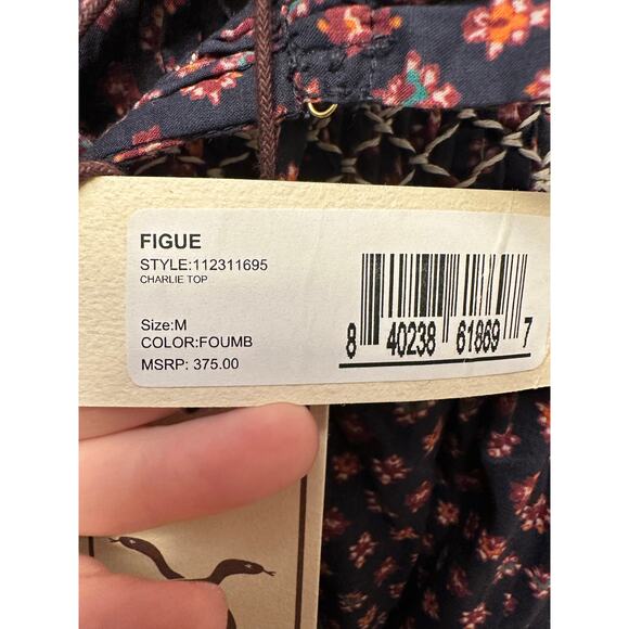 NWT Figue Charlie Top Foulard Mini Berry Sz Medium - Picture 9 of 9